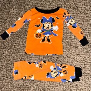 Disney Orange and Black Minnie Mouse Kids Pajama Set